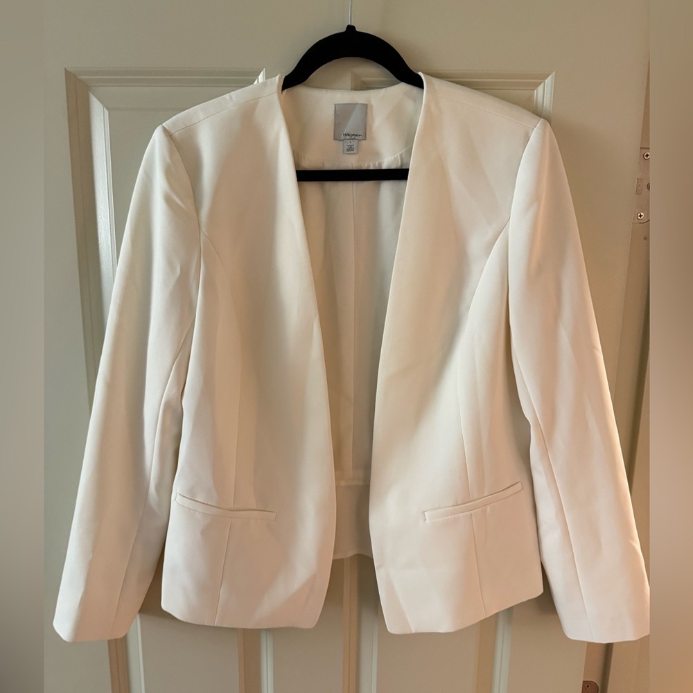 Halogen Nordstrom White Open Blazer Size Large